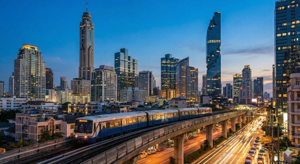 moderne skyline en bts skytrain